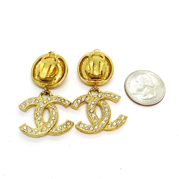 🚫SOLD🚫CHANEL Large Vintage Crystal Bling CC Clip - Picture 7 of 8